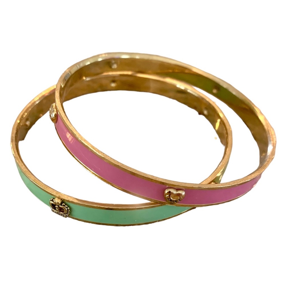 👑💕Set of 2 Juicy Couture Gold Tone Enamel Bangles